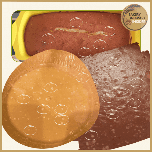 Cakes with small, white speckles on the crust.