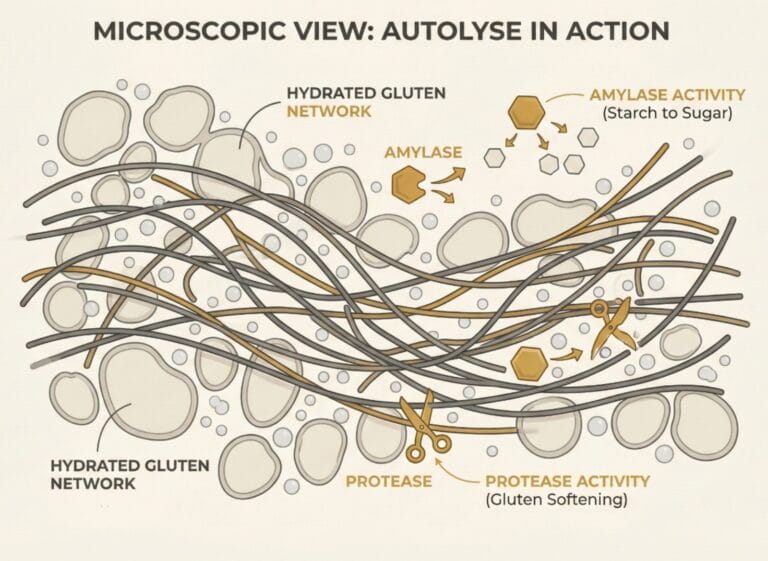 Stop fighting your high-hydration dough; let the enzymes do the mixing for you.