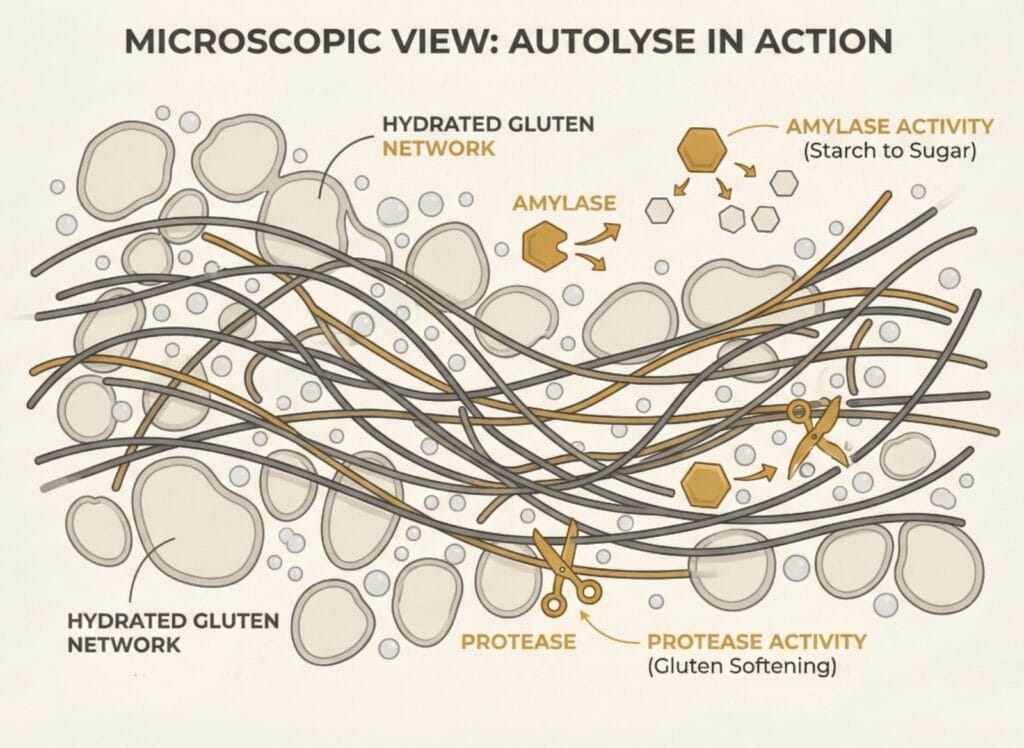 Stop fighting your high-hydration dough let the enzymes do the mixing for you - Diagram 2