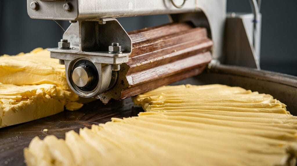 Industrial molecular butter production: lamination-ready lipids for high-volume bakery manufacturing and cost stabilization.