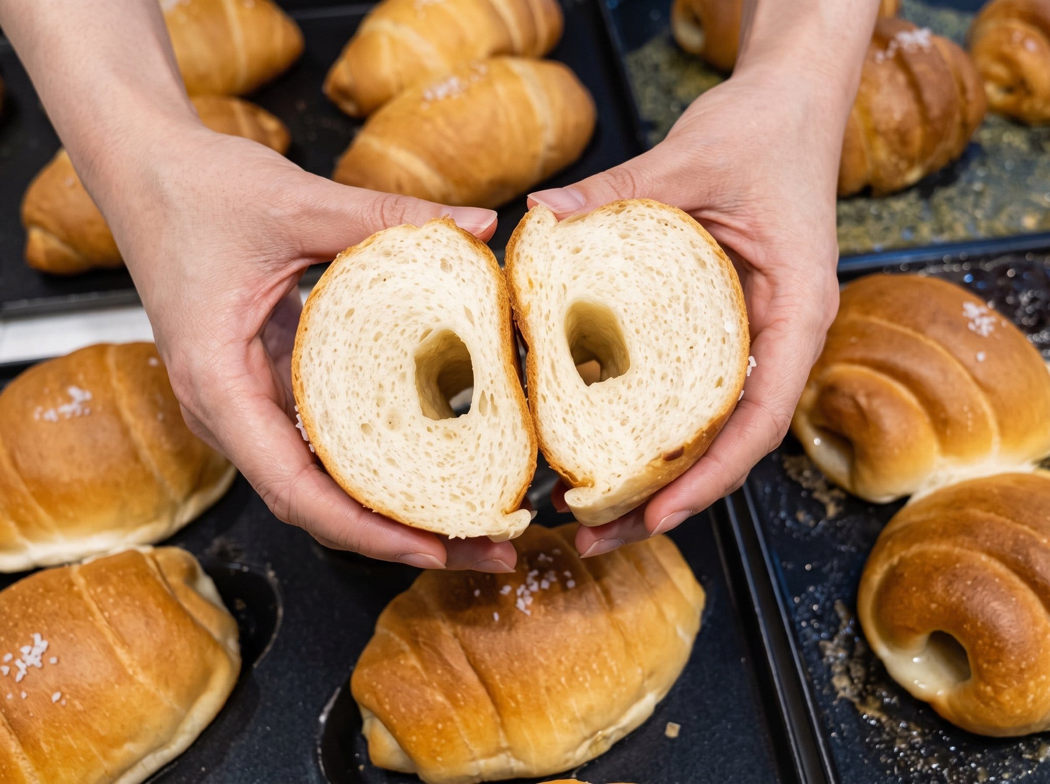 How Salt Bread Gets Its Hollow Center and Crispy Fried Bottom